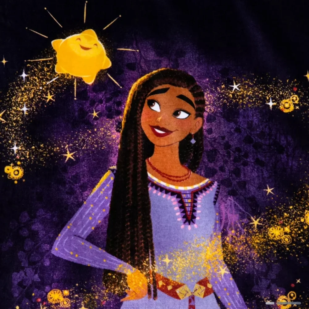 Disney Wish Cotton Beach Towel Featuring Asha and Star